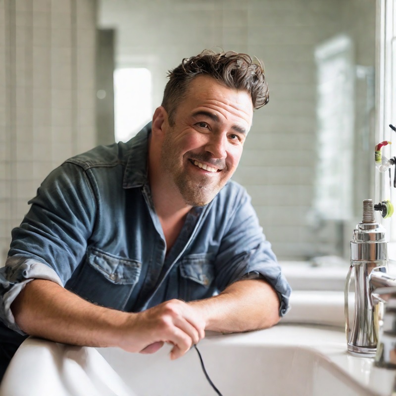 electrician undertaking a bathroom electrical remodel